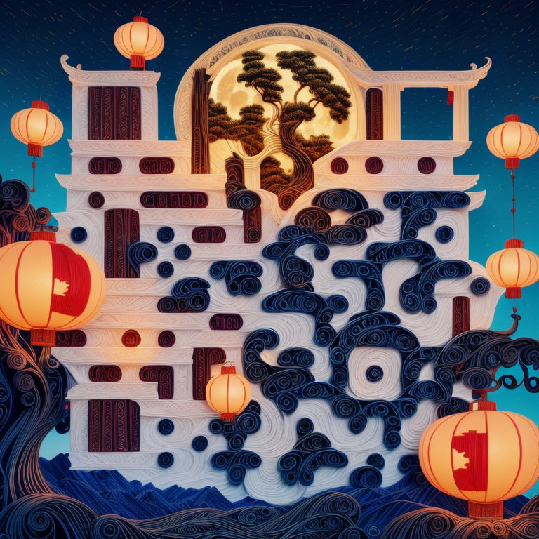 Chinese Landscape with Lanterns