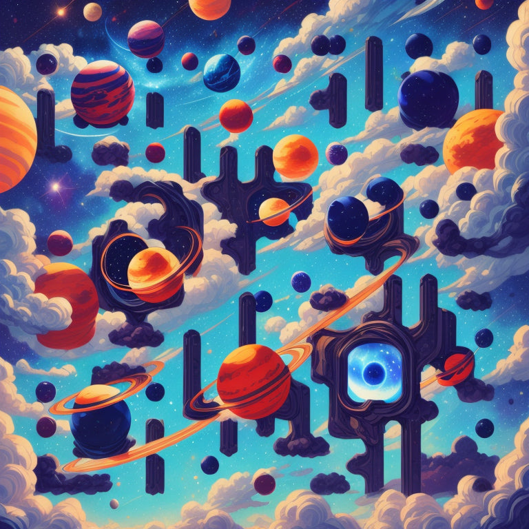 Planets with Vibrant Sky and Clouds