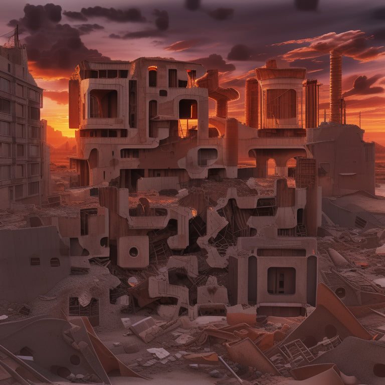 Ruined Cityscape at Sunset