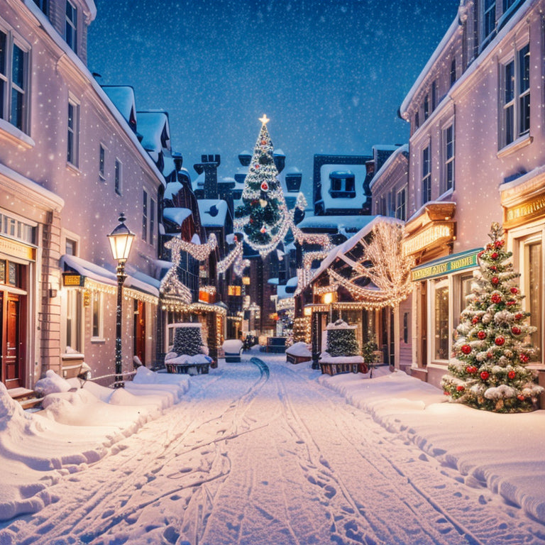 Street is Decorated for the Winter Holidays