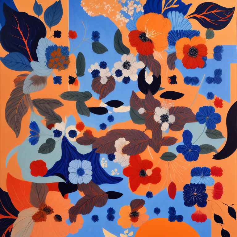 Blue and Orange Flowers