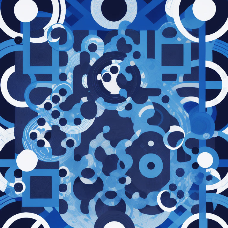 Blue and White Circles Pattern