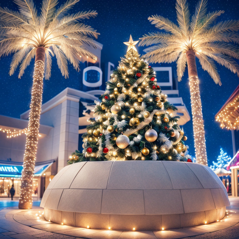 Christmas Tree Surrounded by Palms