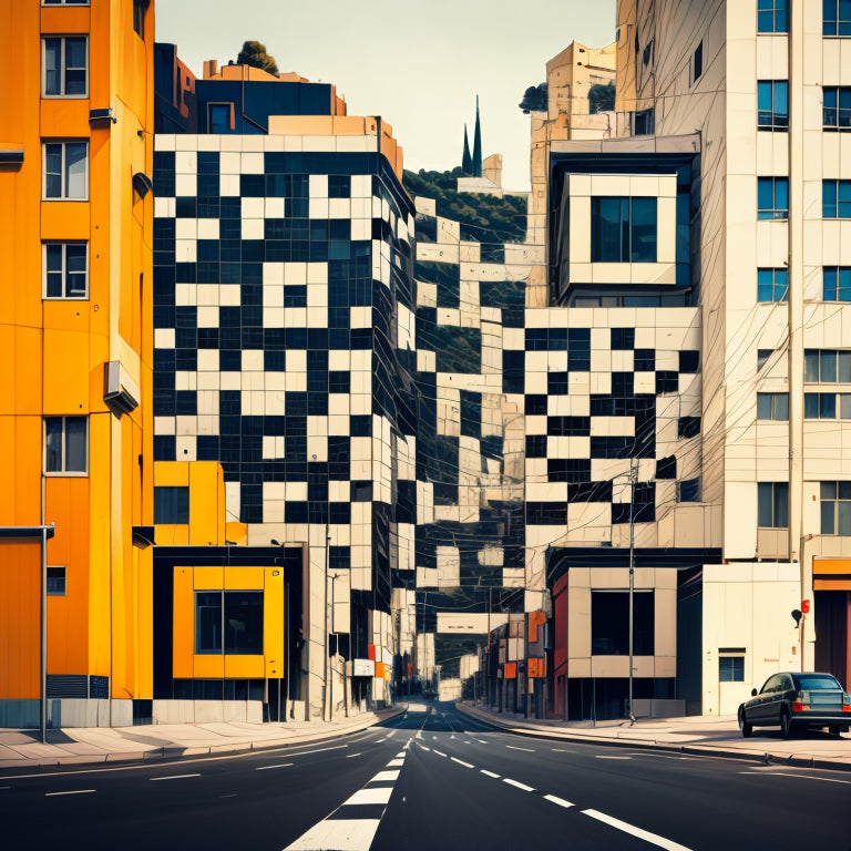 A Street Along the City's High-Rises