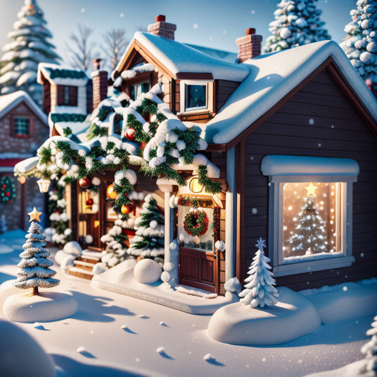 Christmas-Adorned Country House