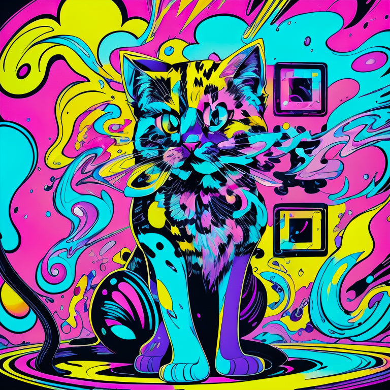 Neon Cat Hallucinations