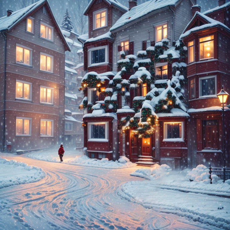 Cozy Snowy Street Stroll