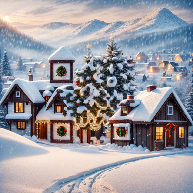 Christmas Landscape with Mountains