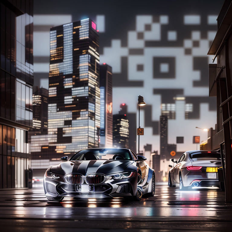 Car Amidst City Buildings