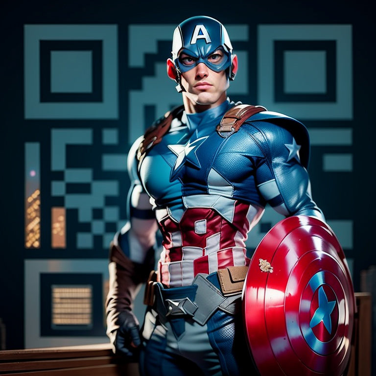 Captain America Portraited Against the City Skyline