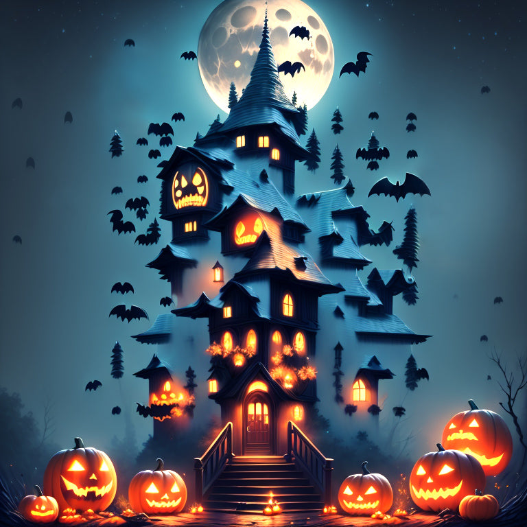 Moonlight Halloween Castle