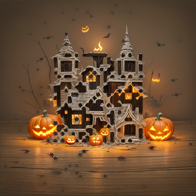 Halloween Installation with Pumpkin Lanterns