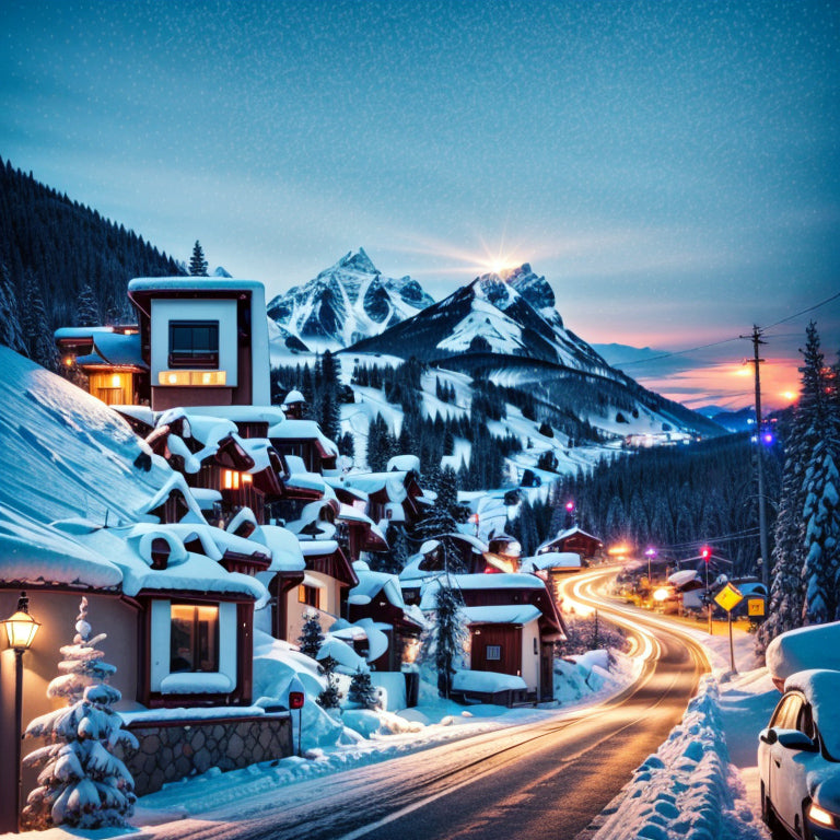 Night View of Snowy Mountains