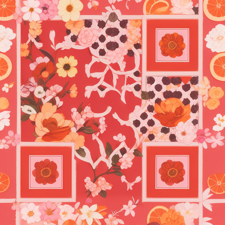 Pink and Orange Floral Arts