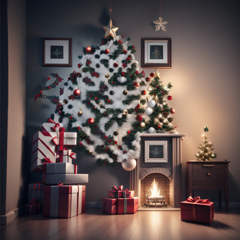 Christmas Decor and Burning Hearth